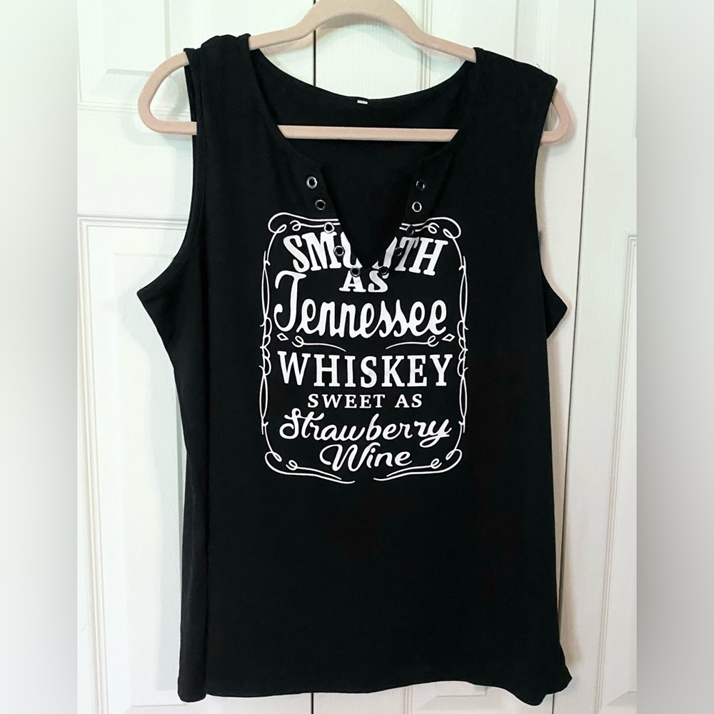 Black Fun Graphic Sleeveless Top